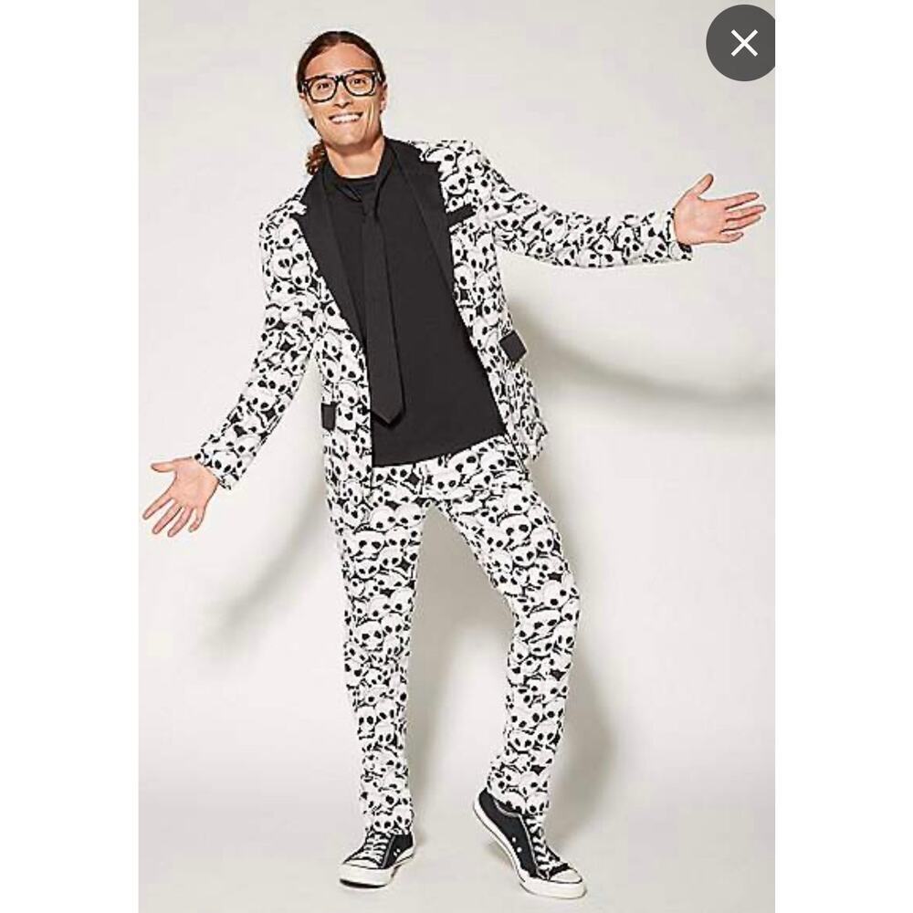 Adult Jack Skellington Party Suit & Mask The Nightmare Before Christmas size 40